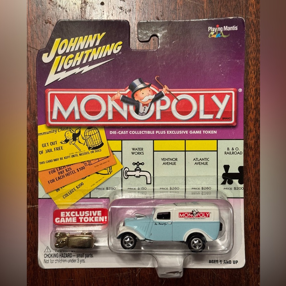 Johnny Lightning Monopoly Die-Cast Collectible Car - Light Blue